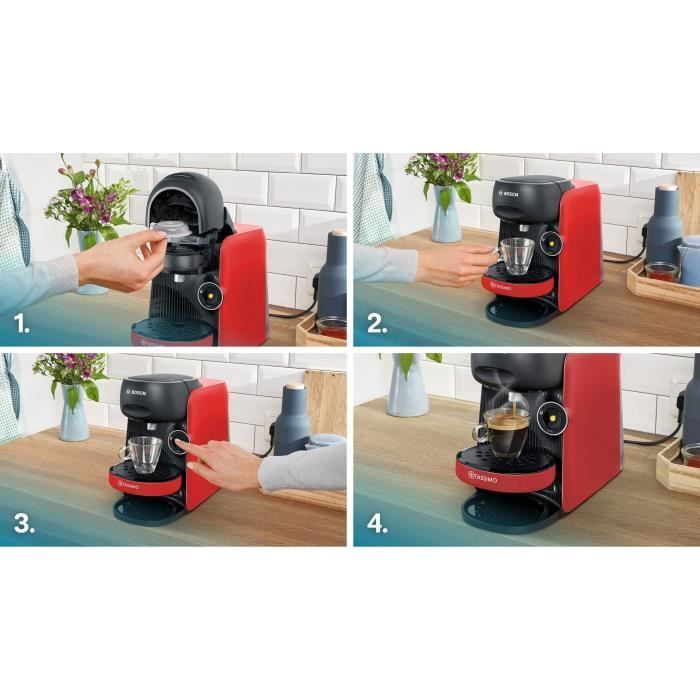 Cafetera multifunción BOSCH TASSIMO - TAS163E - T16 Finesse - 1400 W - 0,7 L - Roja