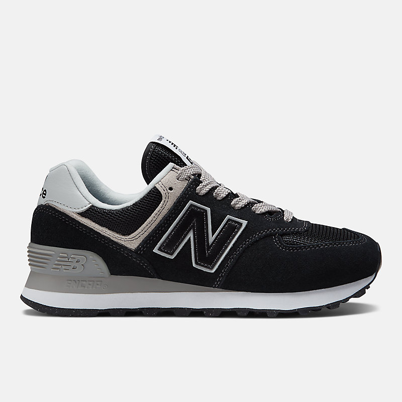 Damenschuhe 574 Core – Schwarz mit Weiß