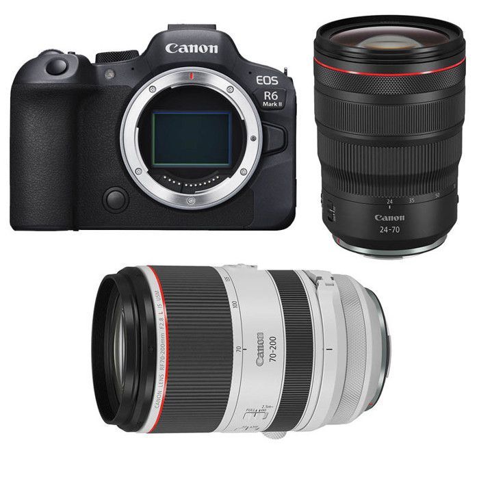 Hybride Canon appareil photo hybride eos r6 mark II + rf 24-70mm f/2.8 l is usm + rf 70-200mm f/2.8 l is usm