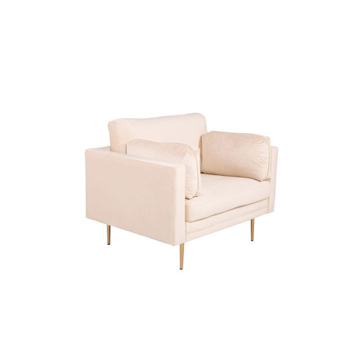 Boom Fauteuil en velours, Beige clair.