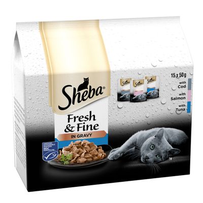 Sheba Fresh & Fine en sauce, mini-sachets de 15 x 50 g