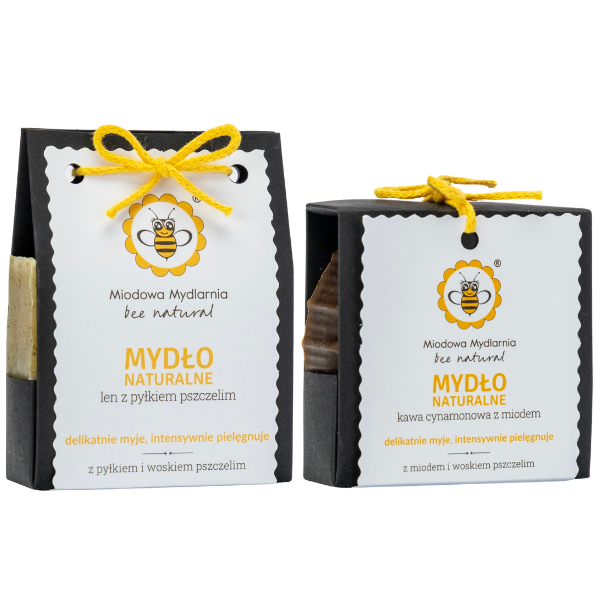 Miodowa Mydlarnia Linen con polen de abeja y café con canela y miel