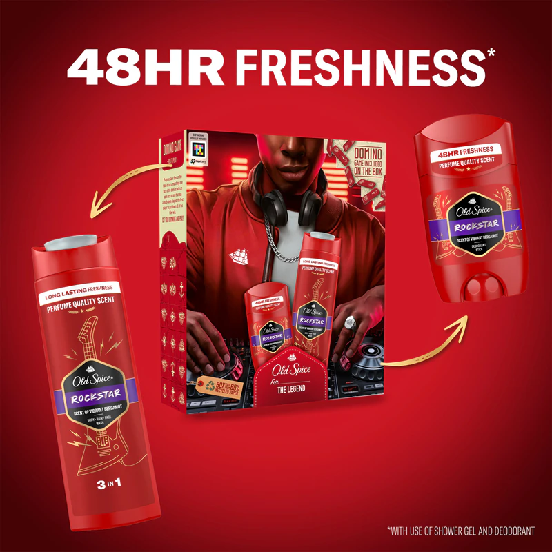 Kit de presente Old Spice RockStar For The Legend para homens