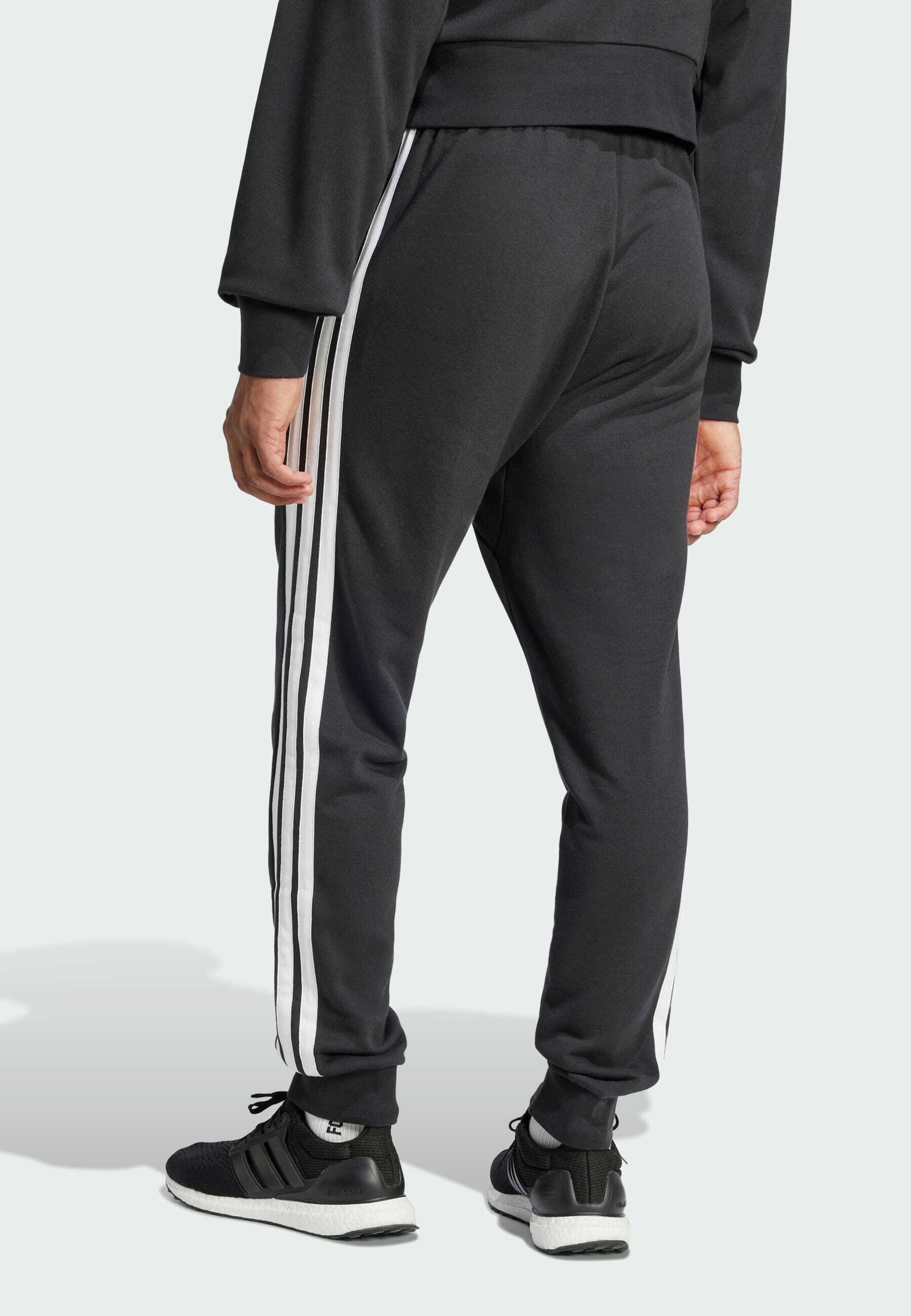 adidas Sportswear ESSENTIAL 3-STRIPES - Trainingsbroek - zwart wit