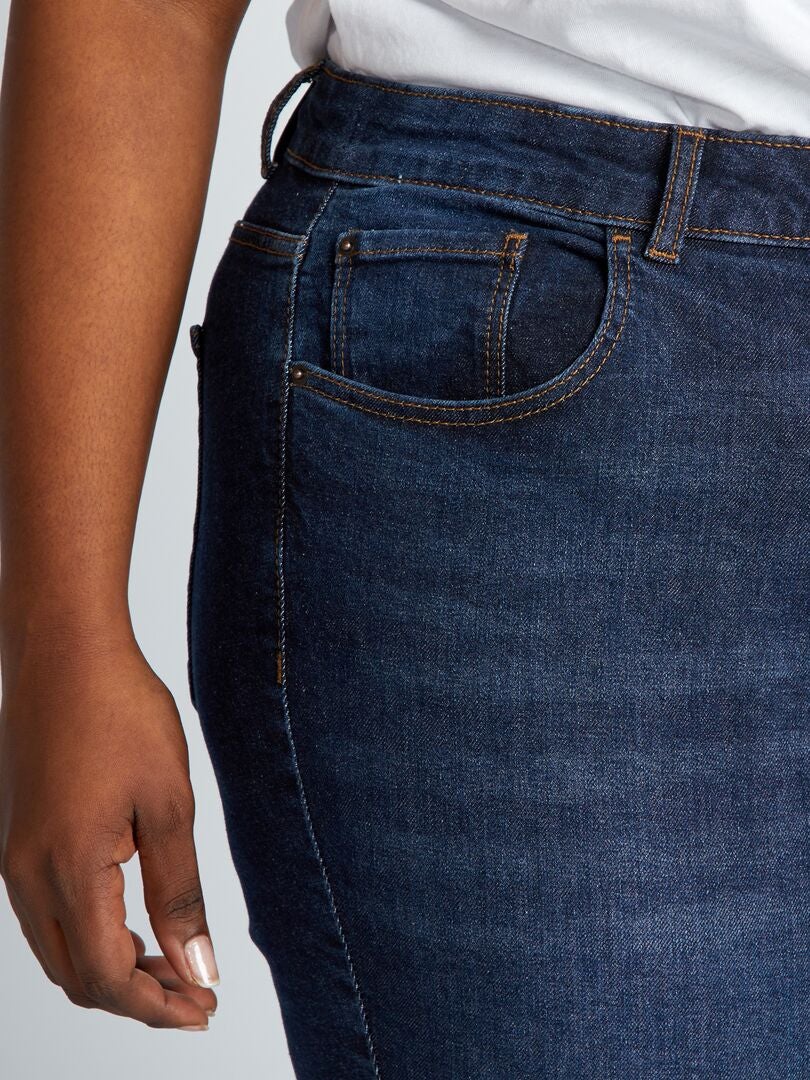 Calça jeans slim de cintura alta - L28 - AZUL
