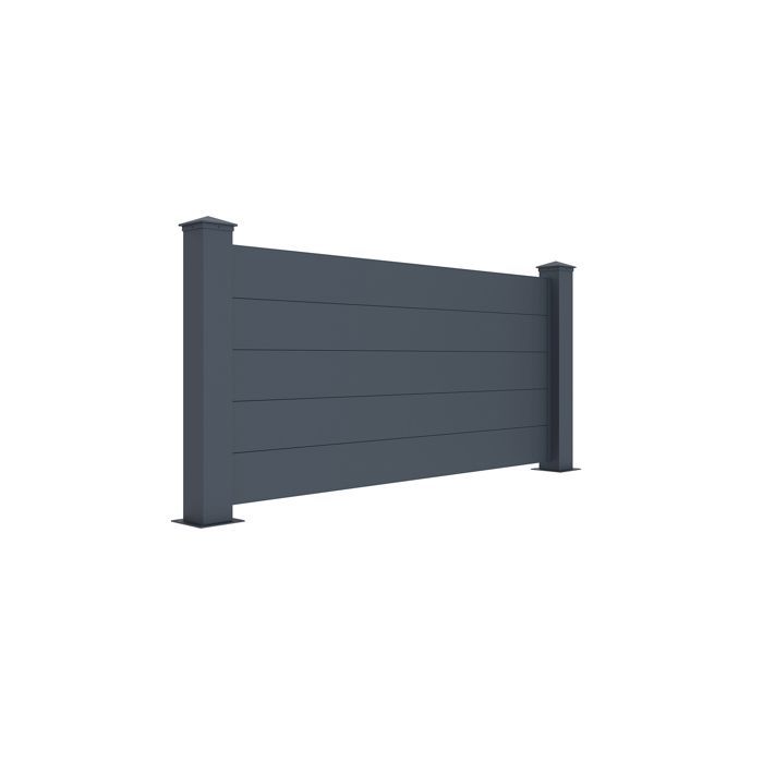 Gartenzaun - CASANOOV - NIESEN - 1,9m H.90cm - Grau Anthrazit - Aluminium