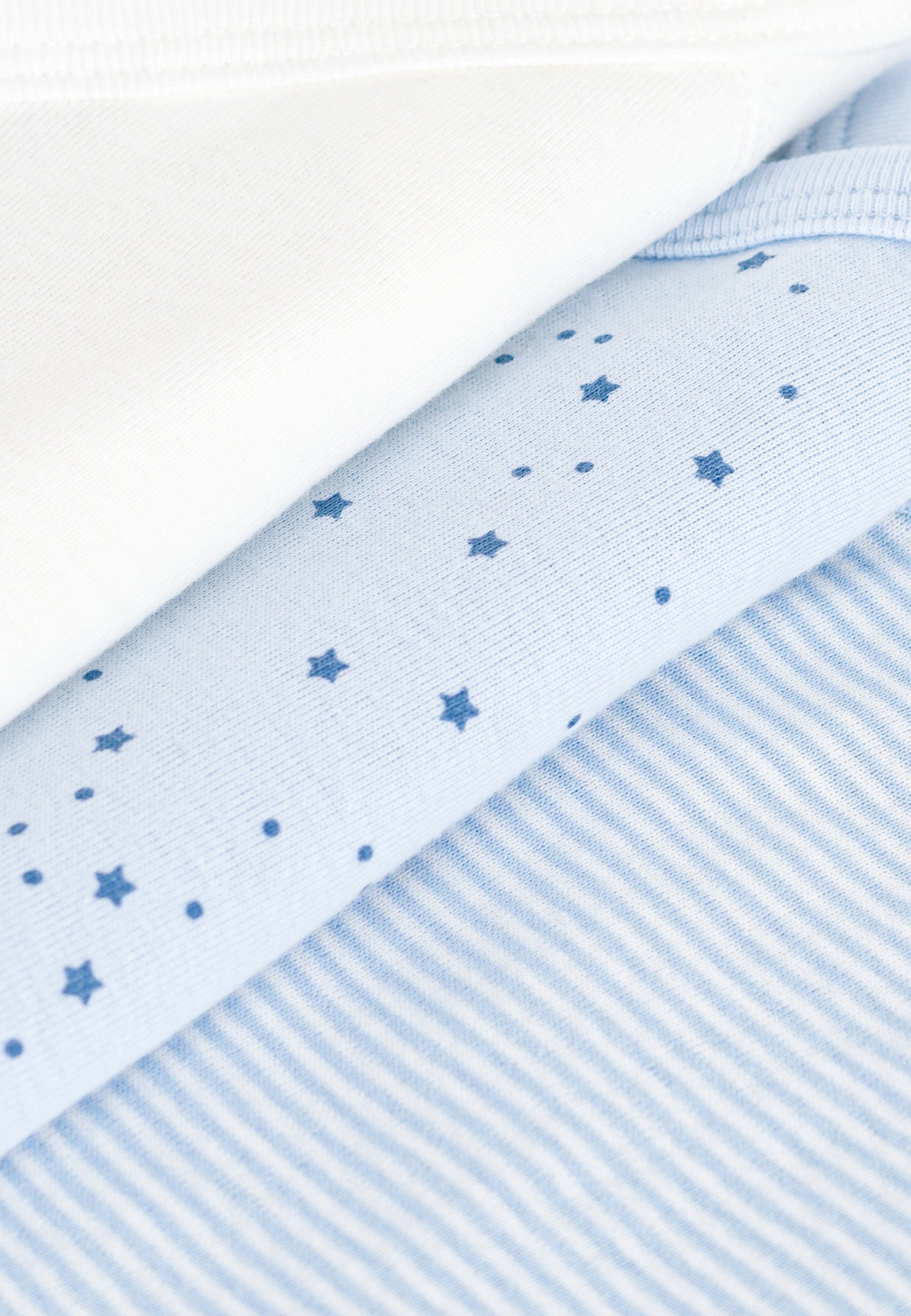 Petit Bateau 3 PACK - Body - himmelblau weiß