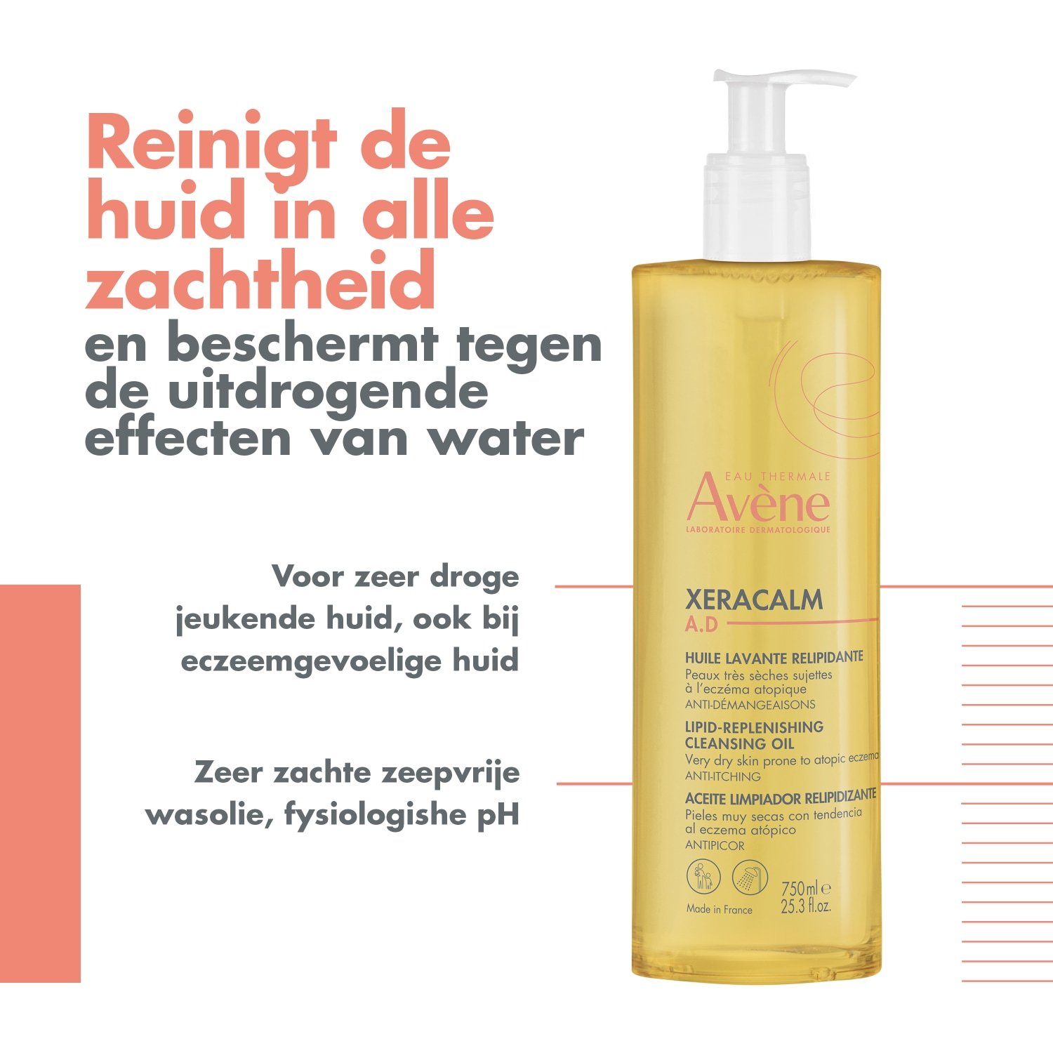 Avène Duschöl XeraCalm AD lipīdus atjaunojoša tīrīšanas eļļa - 400 ml