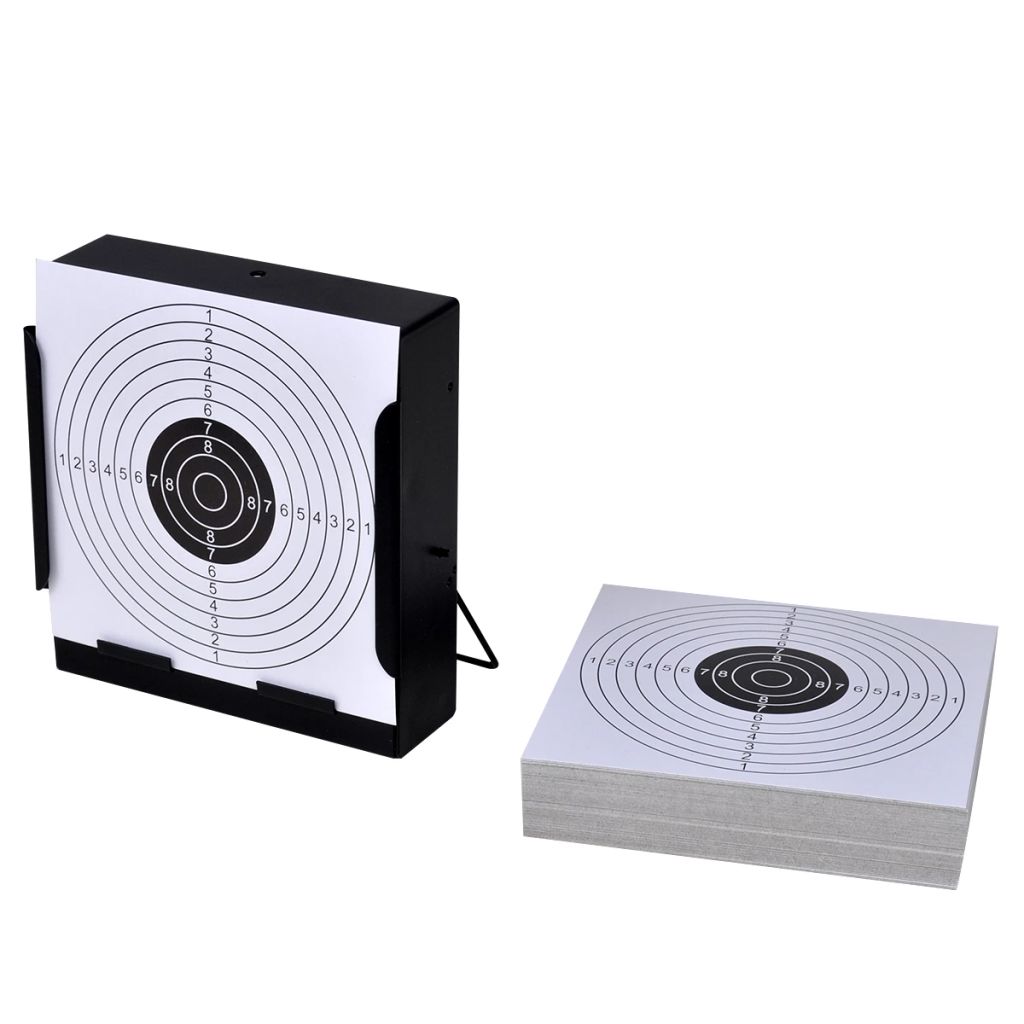  Vidaxl Kvadratno stojalo za tarče + 100 tarč (14 cm)