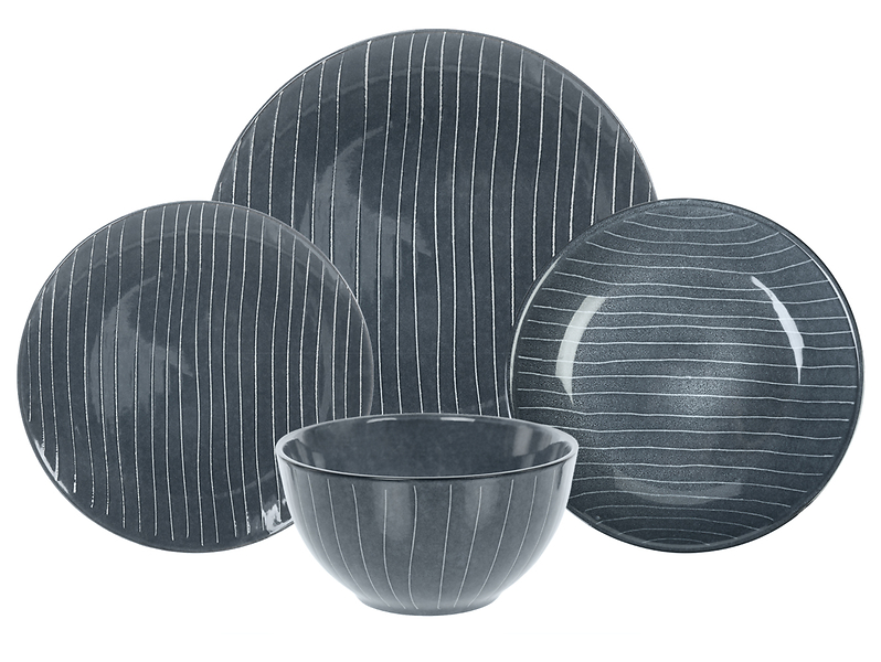 Komplet obiadowy 16 el. ceramiczny Norde Avenue Grey szary