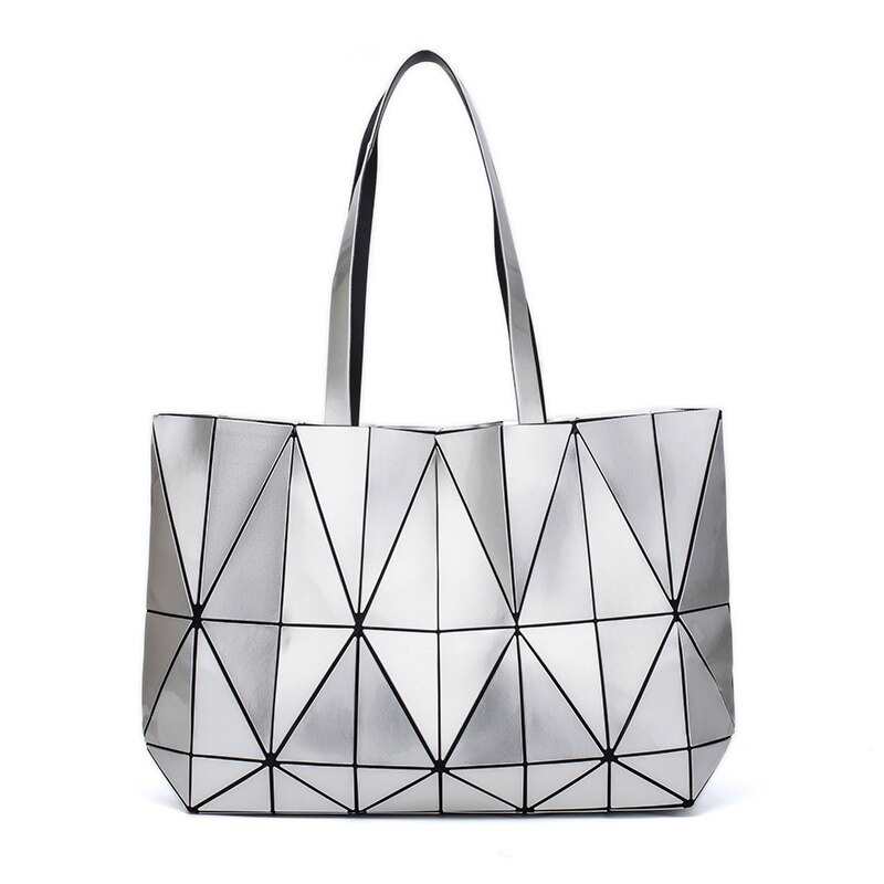 Nuove borse da donna alla moda, borse tote geometriche, paillettes, PU, borse a tracolla pieghevoli da donna per ragazze, borse olografiche luminose, Bolso