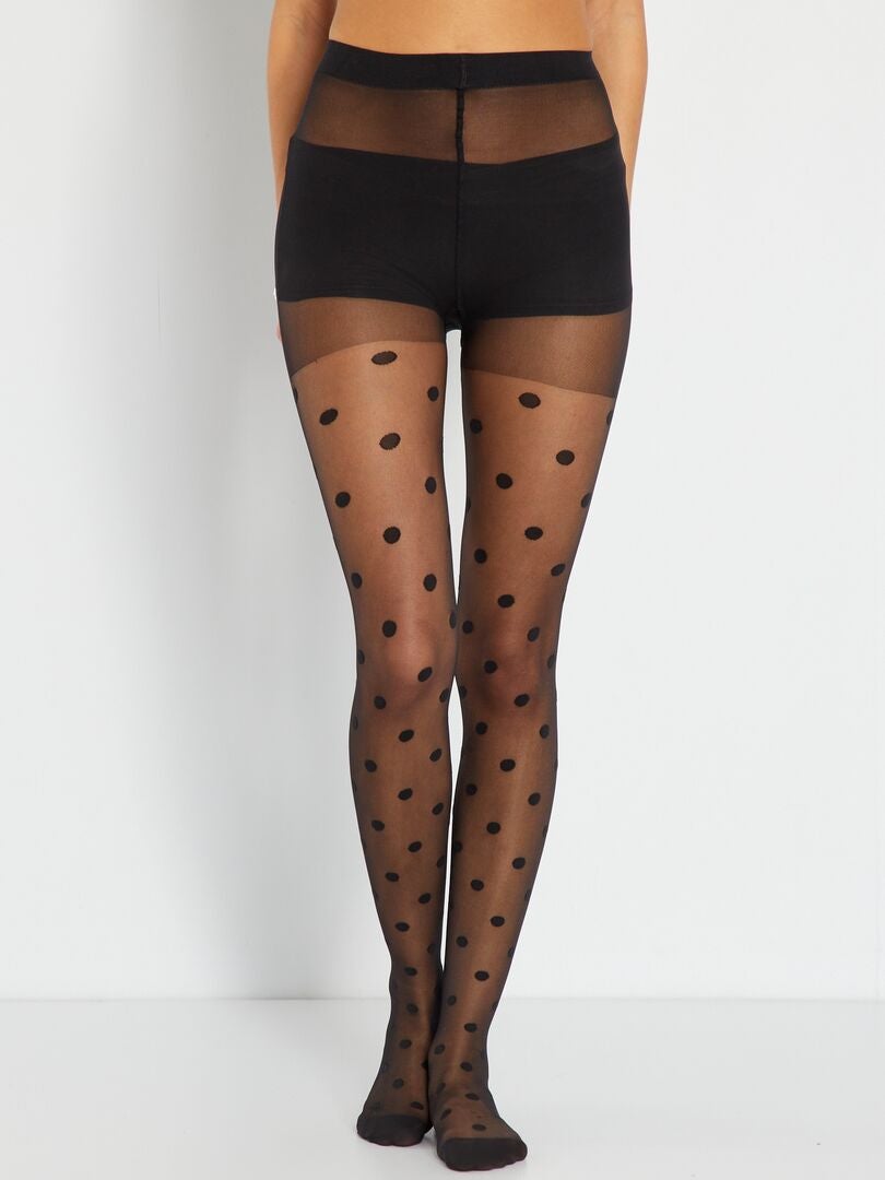 Medias con estampado 'DIM' - negras