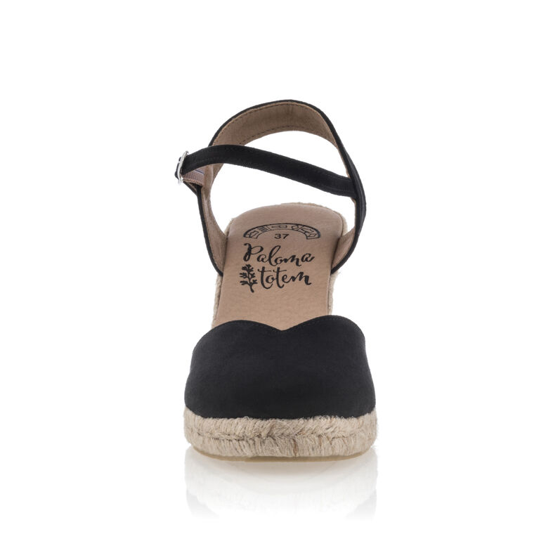 Zwarte espadrilles voor dames met touwzolen