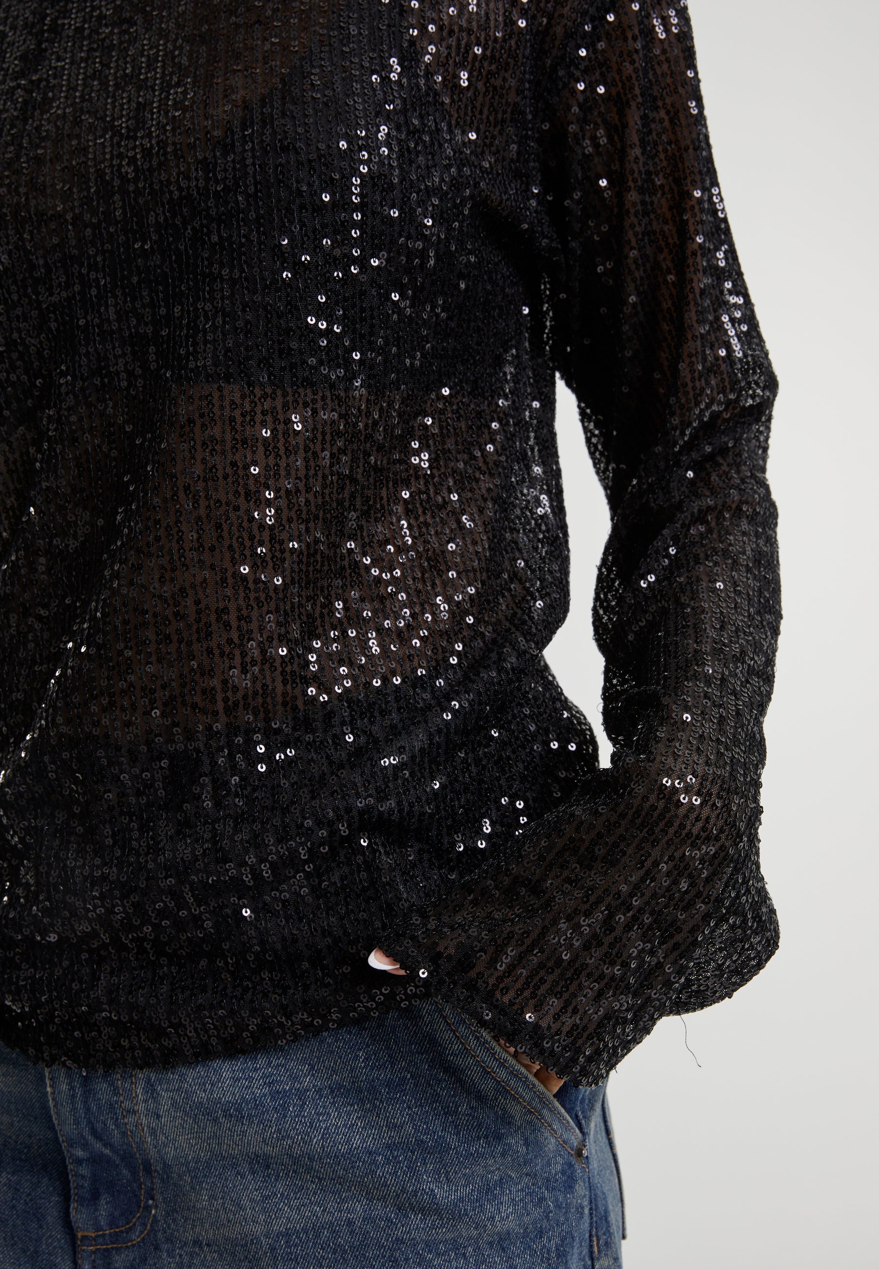 Blouse Urban Classics SEQUINS - noire