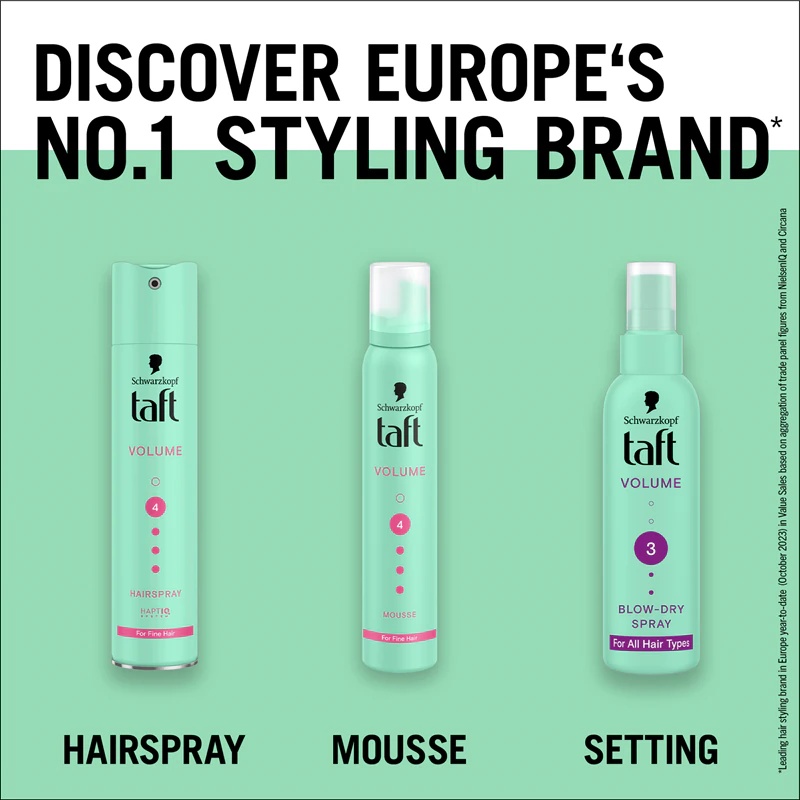 Schwarzkopf Taft Volume vidējas fiksācijas matu laka