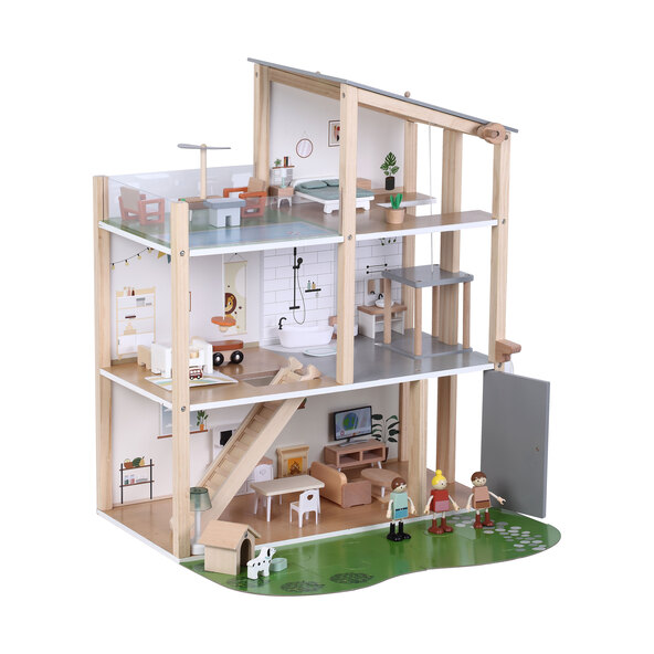 Dockhus med möbler