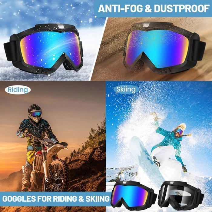 Gafas de esquí y snowboard - 1 unidad - Policarbonato - Antivaho y protección UV - Para esquí y ciclismo - Unisex