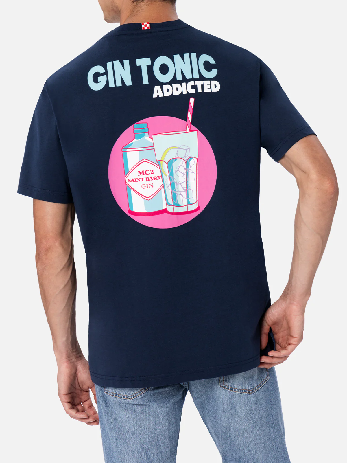 Ανδρικό βαμβακερό μπλουζάκι με τύπωμα Gin Tonic Addicted