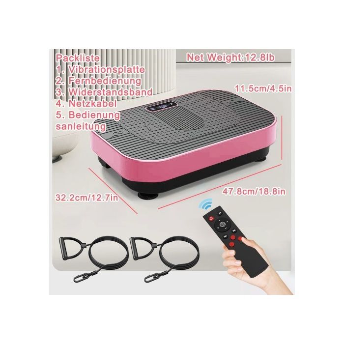 Plataforma vibratoria BLOSSOM - Modelo con control remoto - 5 programas - 120 niveles - Bluetooth integrado