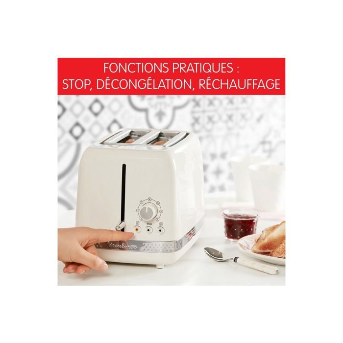 Tostapane MOULINEX Soleil 850W a 2 fette - Avorio - 7 livelli di doratura