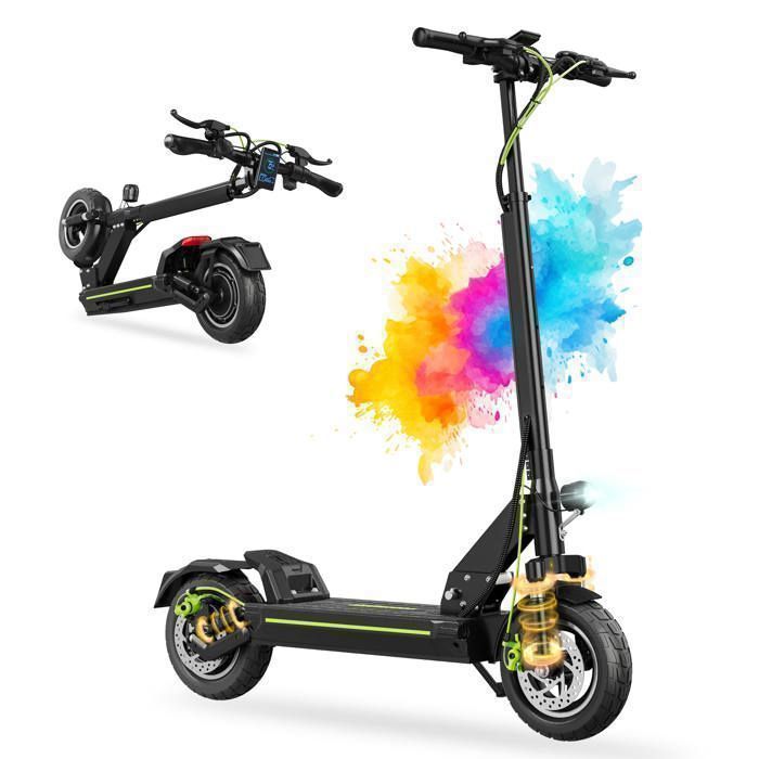Trotinette Electrique,Autonomie 30-45km, 45km/h,PIC 800W,48V 10.4Ah, Amortissement par ressort, écran LED, TODIMART