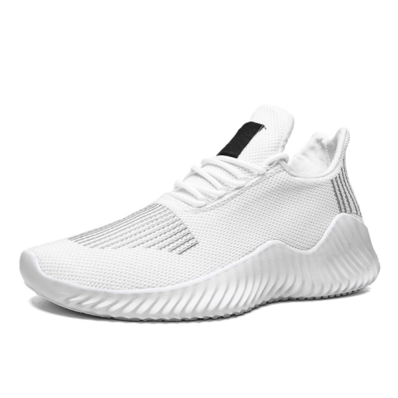 Homme respirant blanc tissé baskets légère marche Tennis extérieur Casual chaussures de sport grande taille Zapatillas Hombre