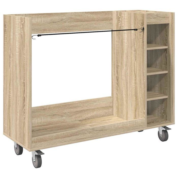 Armario para guardar material de golf - vidaXL - Roble Sonoma - 120x45x98 cm - Gran capacidad de almacenamiento - 4 ruedas