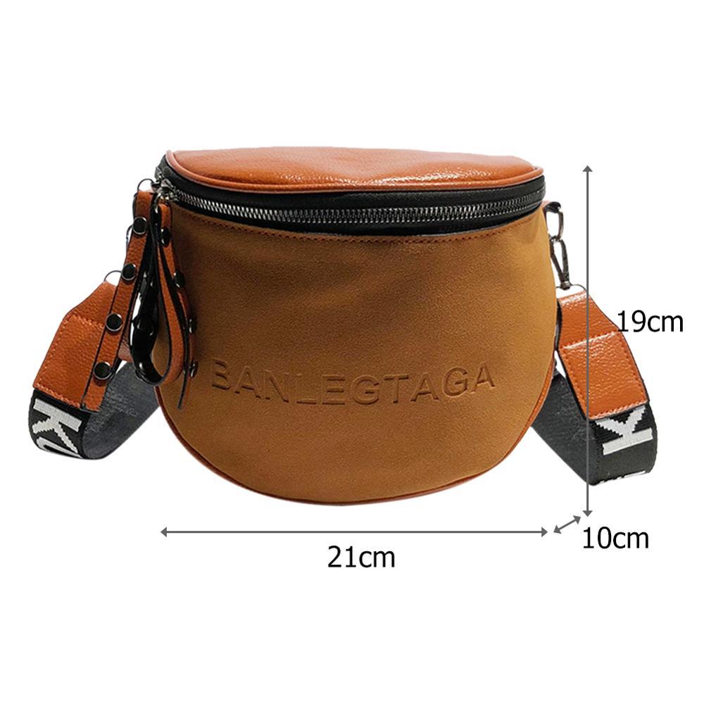 Fashion Crossbody Bag for WOMEN PU Leather Messenger Shoulder Saddle Bags Bolsas Feminina Lady Semicircle Zipper Money Purse