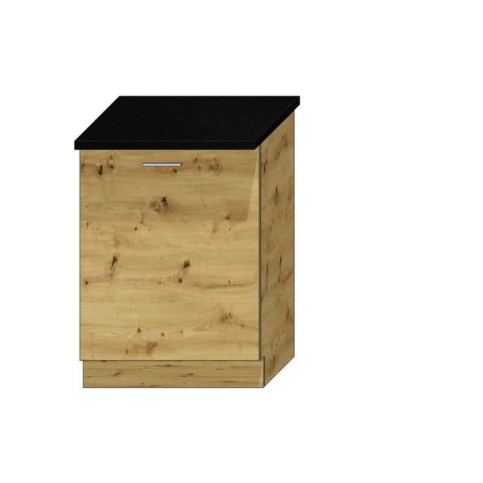 Cuisine complète Mila 7 éléments couleur chêne artisan avec plan de travail inclus - Longueur 180-240 cm