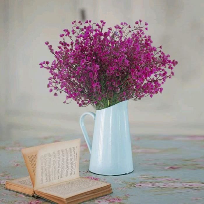 Arbustos de flores artificiales - BIGILANTUH - Juego de 4 - 40 cm - Plástico ecológico - Morado