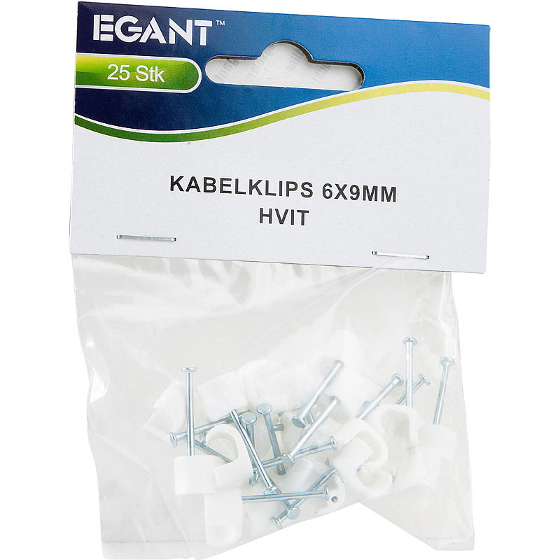 Abrazaderas para cables Egant, paquete de 25 unidades, 6x9 mm, blancas