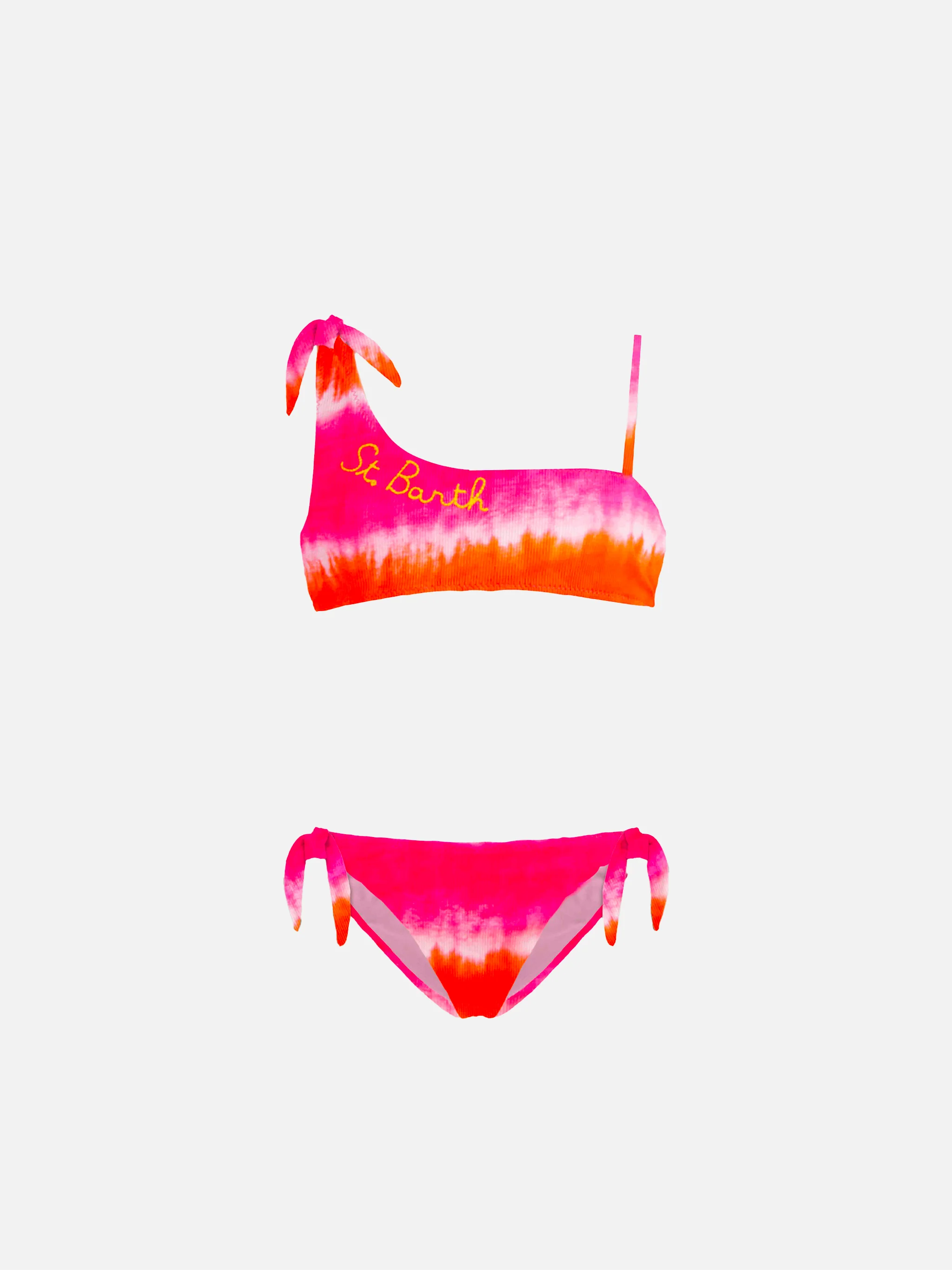 oranje en fuchsia babybikini