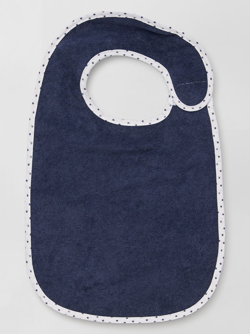 Set van 7 gevoerde badstof slabbetjes - BLAUW