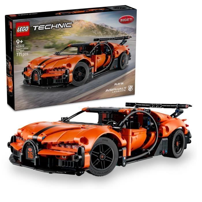 LEGO Technic 42222 Hypercar Bugatti Chiron Pur Sport - Macchinina giocattolo per bambini dai 9 anni in su - Regalo