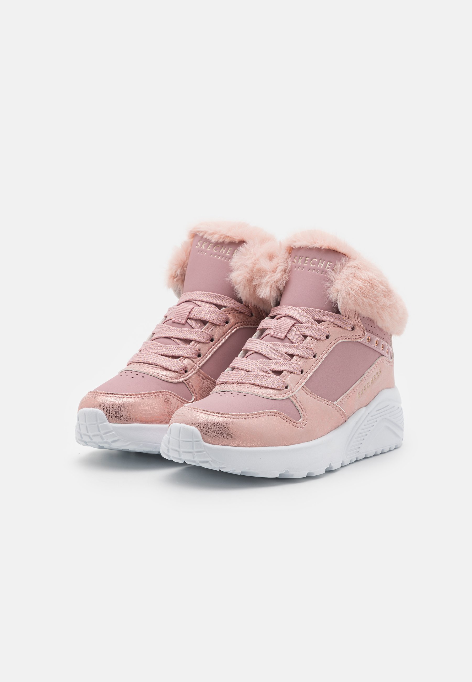 Skechers UNO LITE - Enkellaarsjes met vetersluiting - mauve