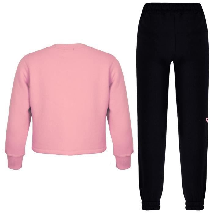 Chándal para niña - Brooklyn 96 - Top corto y pantalón - Manga larga - Rosa claro