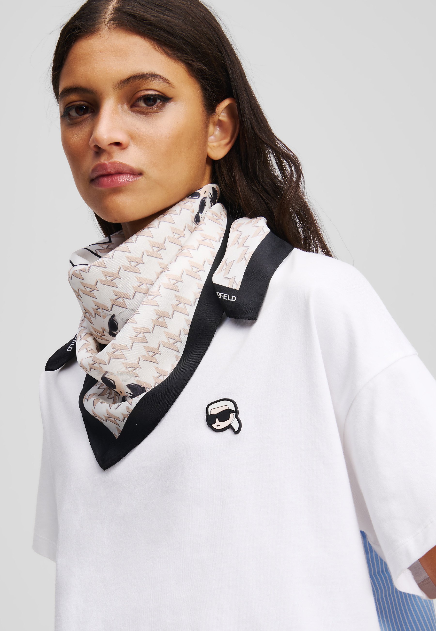 KARL LAGERFELD IKON SCARF - Foulard - bianco