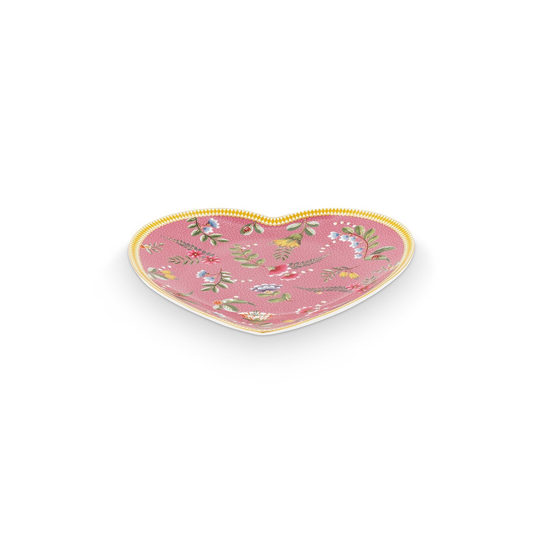 Service de table PIP Studio, 2 assiettes en forme de cœur, rose - 2 pièces