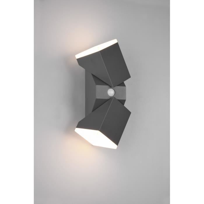 Luminária de parede externa - Trio - Avon - 2 lâmpadas - Antracite - IP54 com detector de movimento