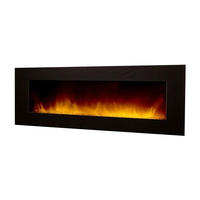 CHEMIN'ARTE - Cheminée électrique Murale Volcano 5XL 180 cm Effet Flammes LED, Chauffage programmable, Télécommande