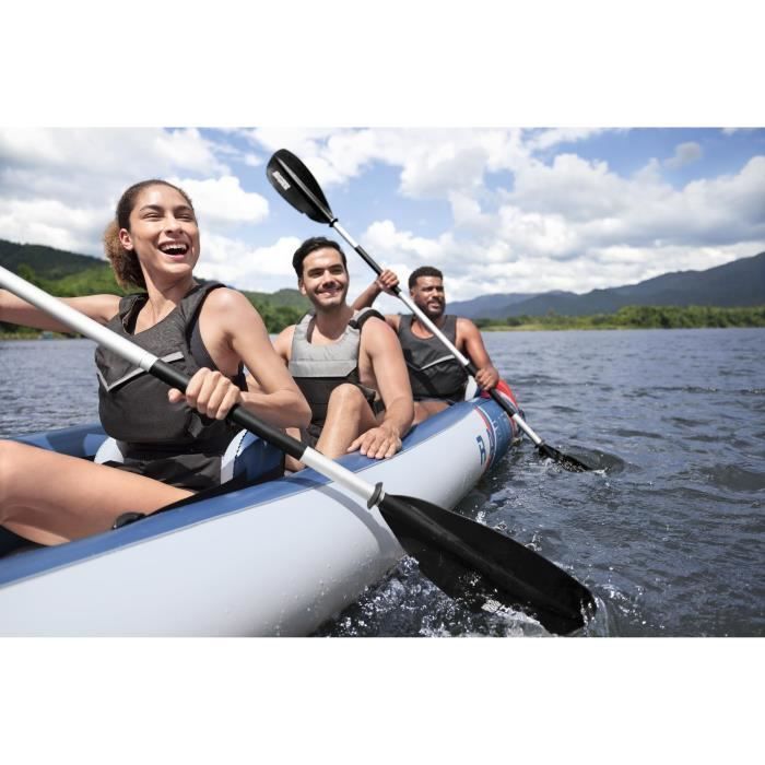 Kayak hinchable - BESTWAY - 65132 - Rapid X3 Hydro-Force™ - 381 x 100 cm, 3 personas, 250 kg máx., 2 remos, bomba