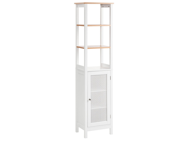 Szafka łazienkowa 30x160cm MDF z półkami biała