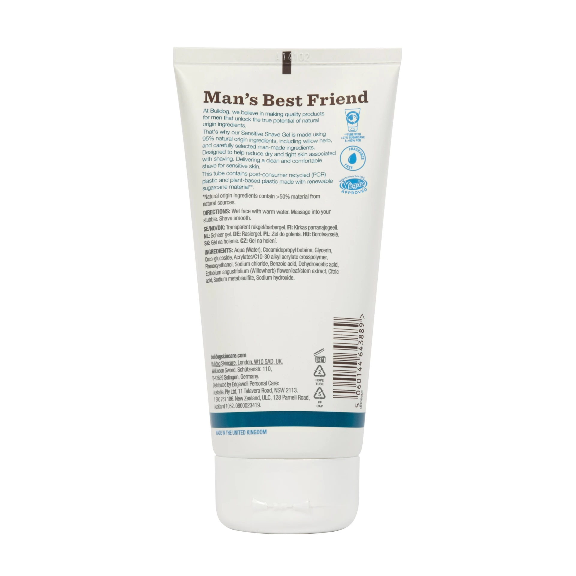 Gel de ras pentru piele sensibilă 175 ml - Bulldog