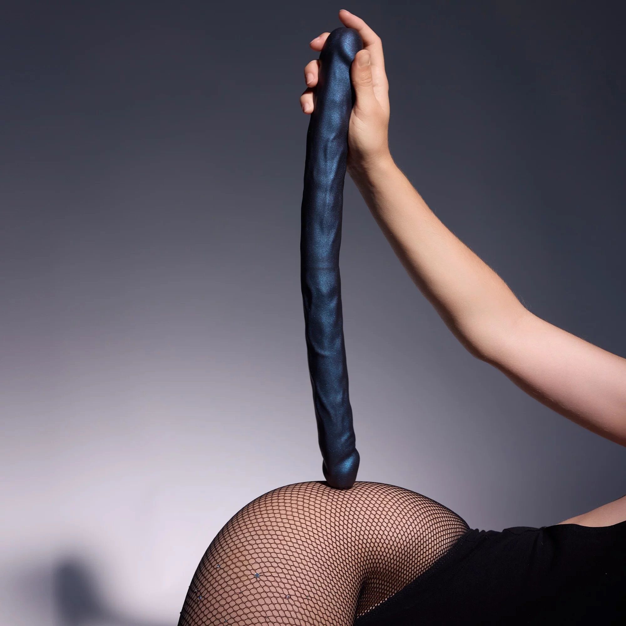 Strap-On-Me Doppeldildo, realistische Schlangenform, metallische Farbe