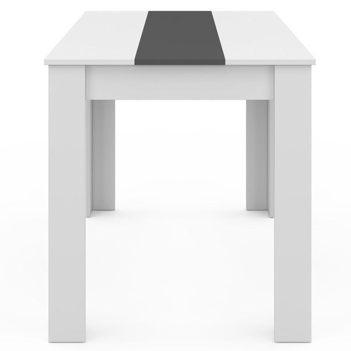Mesa de comedor rectangular fija - IDMARKET - ROZY - Blanca y gris - 4 personas - 110 cm