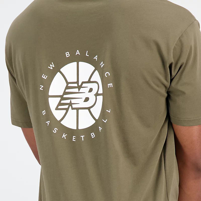 Męska koszulka NB Hoops Essentials Fundamental - DARK MOSS