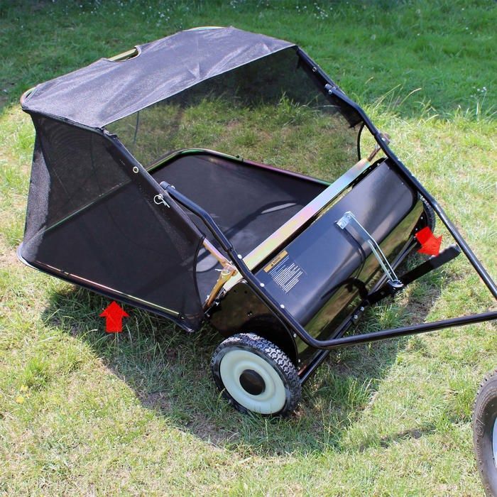 Wiltec Sweeper – 1725 x 1035 x 585 mm – 96 cm wide – 340 L capacity – with rubber wheels – Sweeper