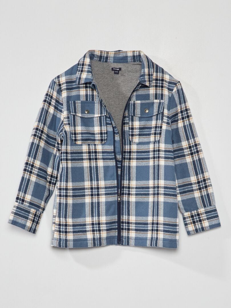 Sobrecamisa de franela a cuadros - AZUL