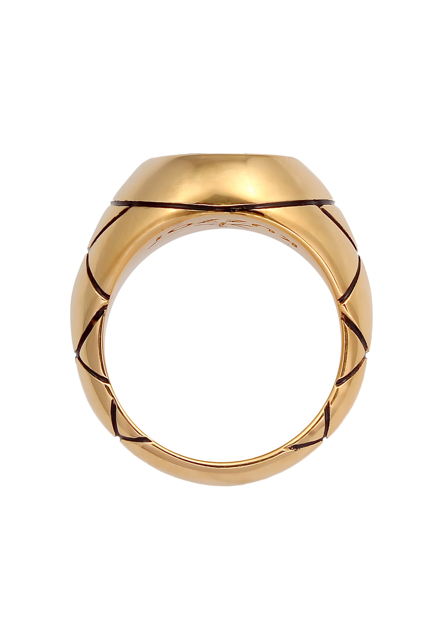 KUZZOI Basic Herren Siegelring Oval Emaille 925er Silber