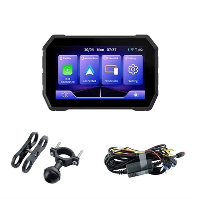 CarPlay de 5 pulgadas para Android Auto, Bluetooth, resistente al agua, conexión inalámbrica a cable, monitor de navegación GPS para motocicleta, 1028 x 600p